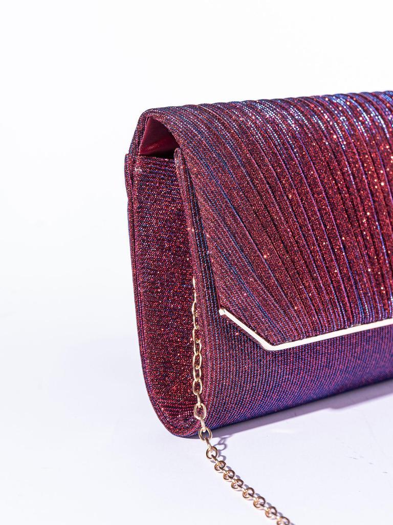 Rhinestone Glitter Evening Clutch: Elegant Square Crossbody Handbag