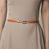 Fashionable Minimalist Heart-Shaped Adjustable Slim Belt for Women – Versatile Small Leather Belt for Dresses and Skirts
