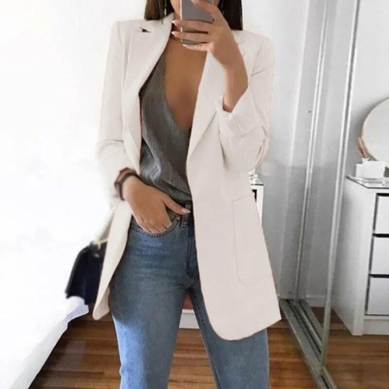 Femei Blazere Casual Cardigan Damă Slim Mic Jachetă de costum