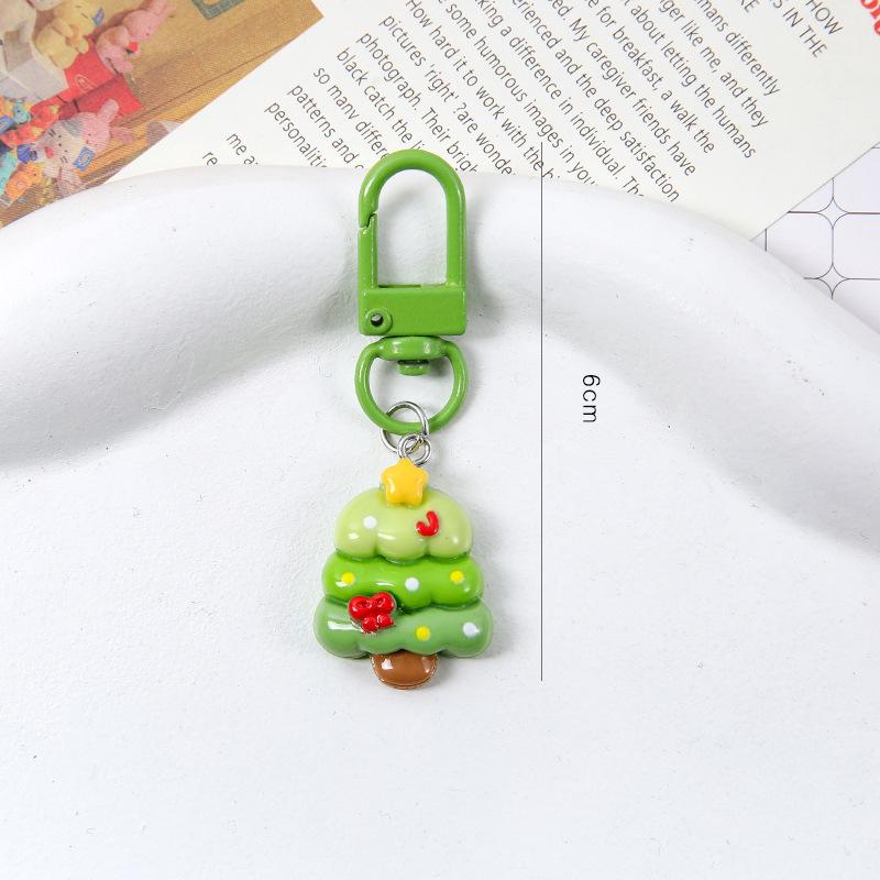 Cartoon Weihnachten Schlüsselanhänger Niedlich Harz Weihnachtsmann Weihnachtsbaum Anhänger Schlüsselring Taschenzubehör Feiertagsparty Weihnachtsgeschenk