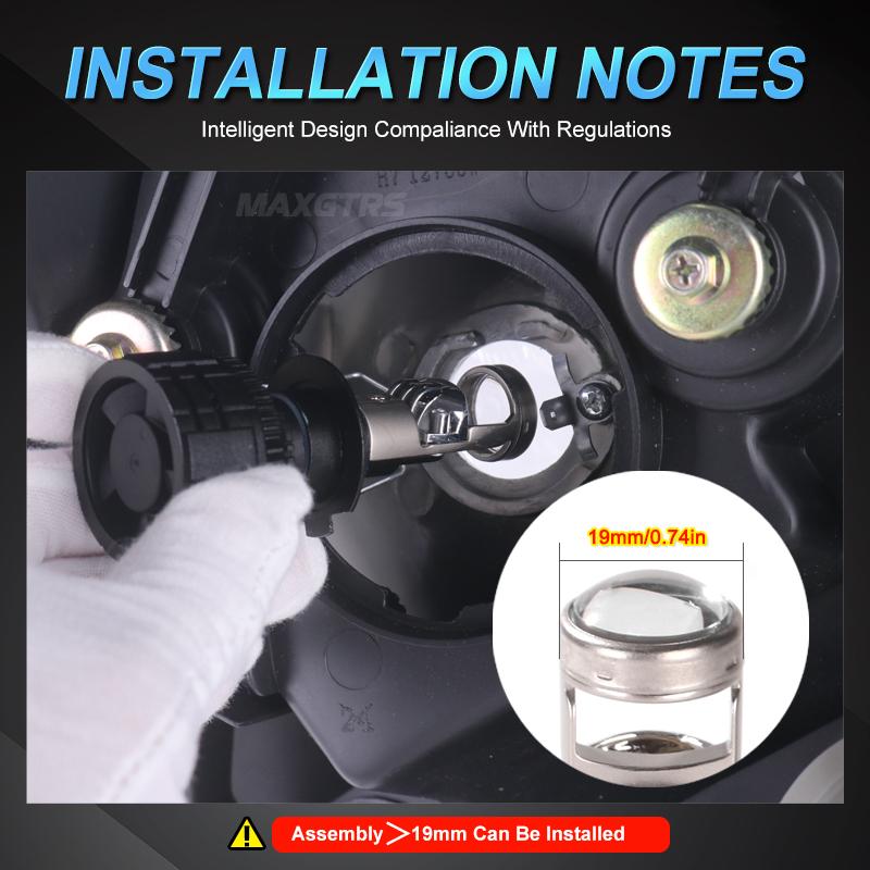 MAXGTRS 2x H4 Hi/Lo H7 Bi-Led Projector Lens H11 9005 HB3 9006 HB4 Car Headlight Bulb Canbus Lampada 6000K Mini Fog Lamp 12V LHD RHD