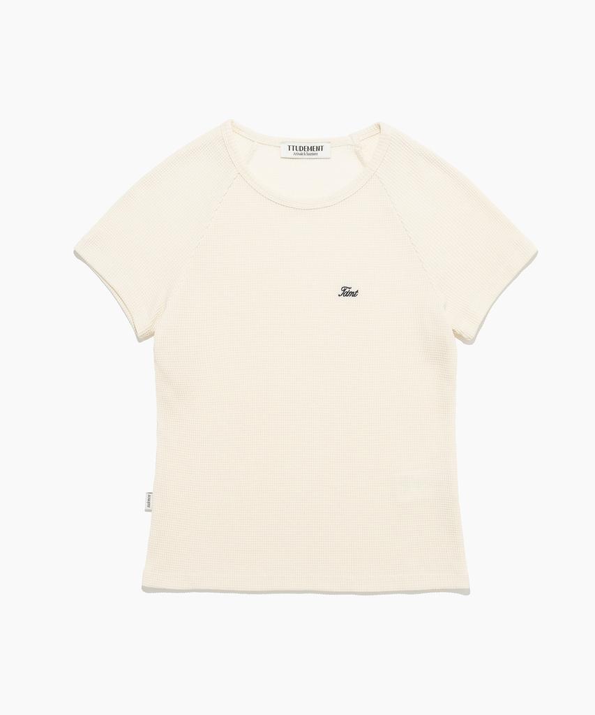 TTUDEMENT Raglan Short Sleeve T-Shirt (Ivory)