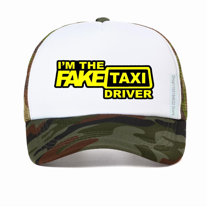 Fake Taxi Black Print Snapback Hat High Quality Mesh Breathable Summer Men Baseball Cap