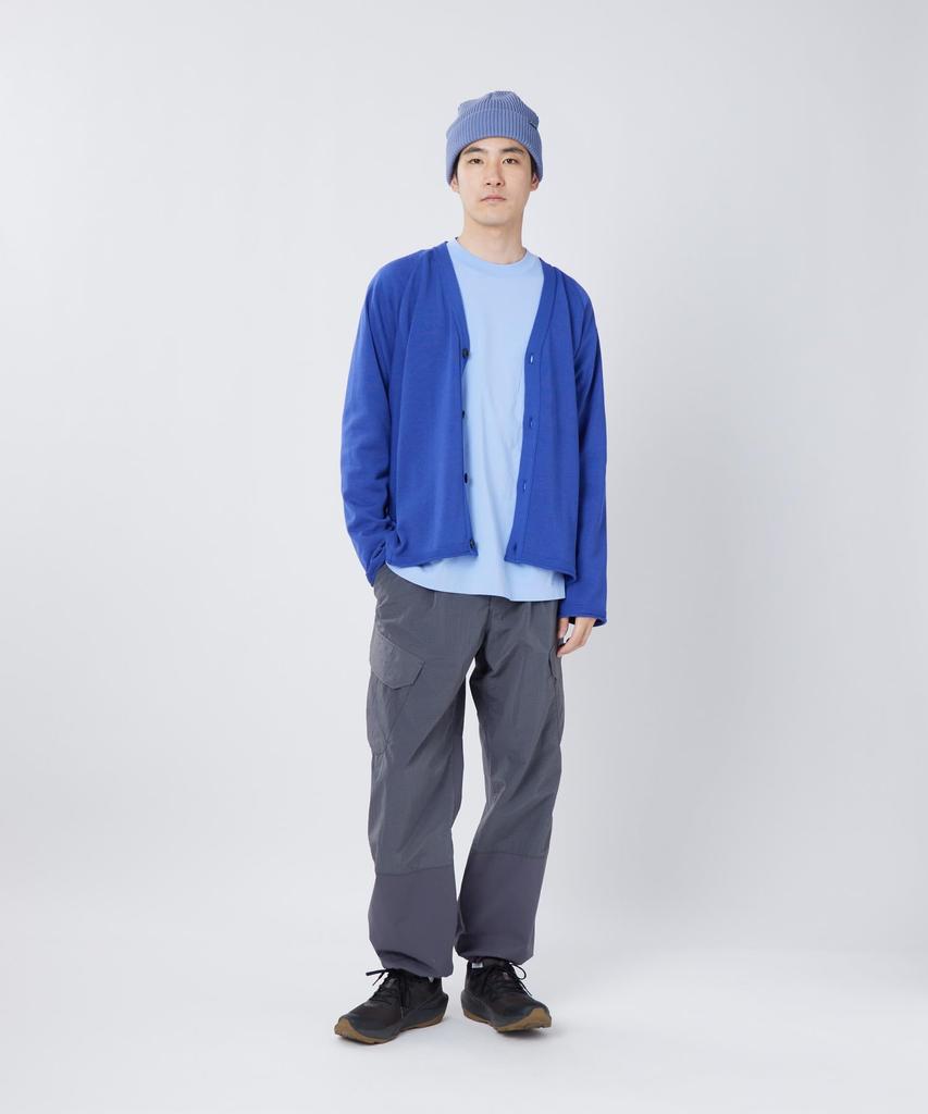 Snow Peak Knit Cardigan Size Water-Repellent KN-26SU002 (Men's/Women's, Blue, L)