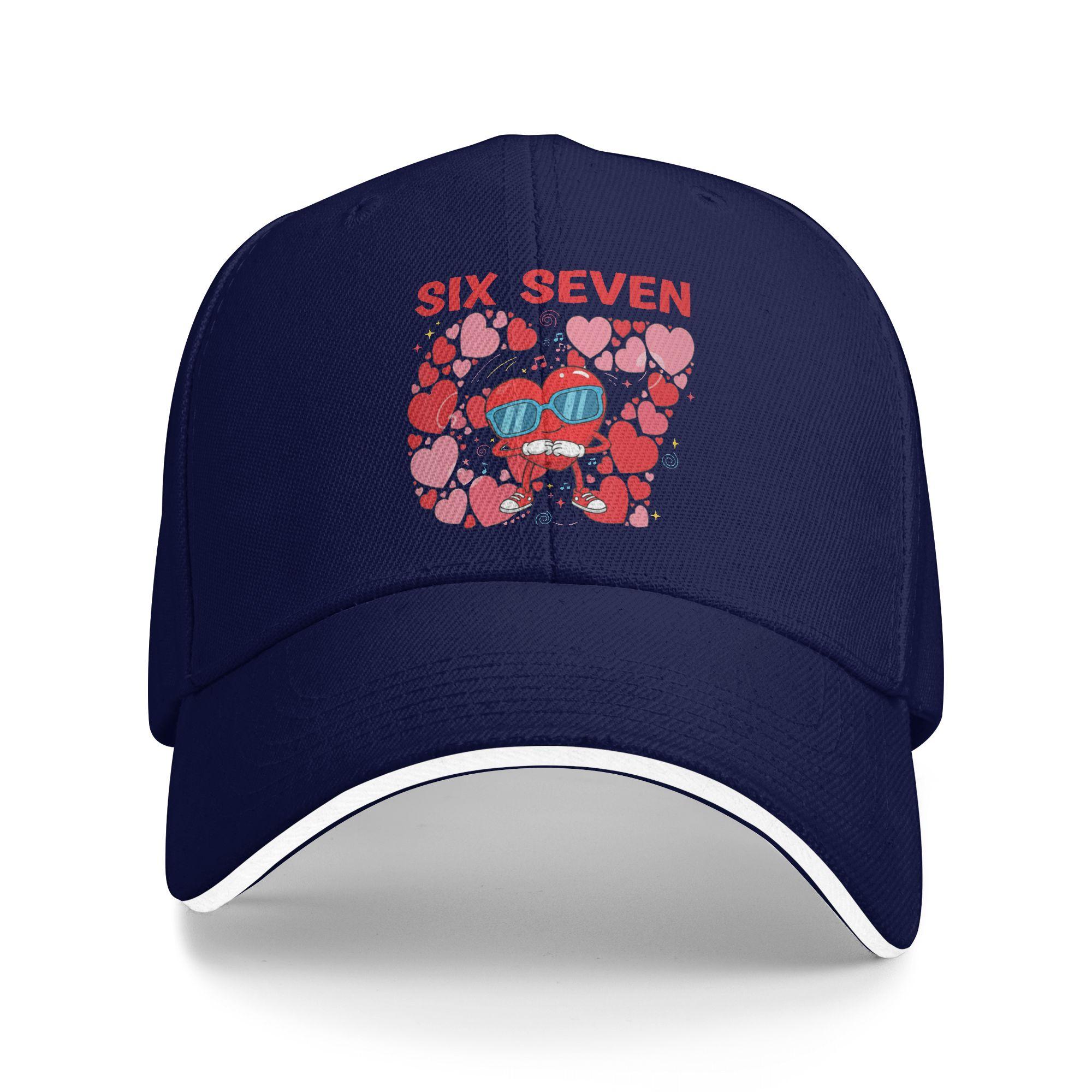

Six Seven 67 Meme Cool Valentine s Baseball Cap y2k Cute Trucker Hat Summer Couple Women Kpop Rock Baseball Caps One Size темно-синього кольору