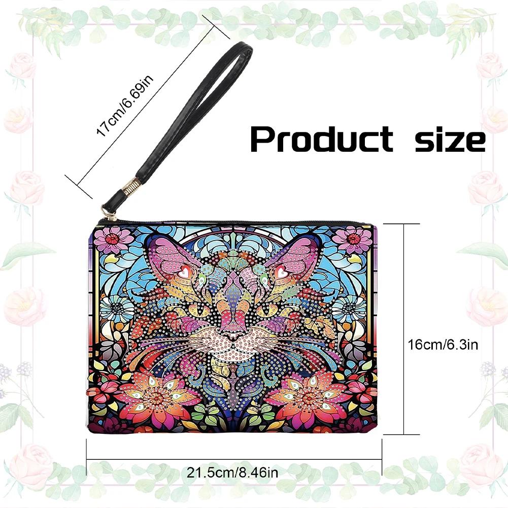 DIY Special Diamond Painting Pouch Peafowl Butterfly Flower Leather Chain Bags Women Storage Bag Diamond Embroidery Wallet Pouch