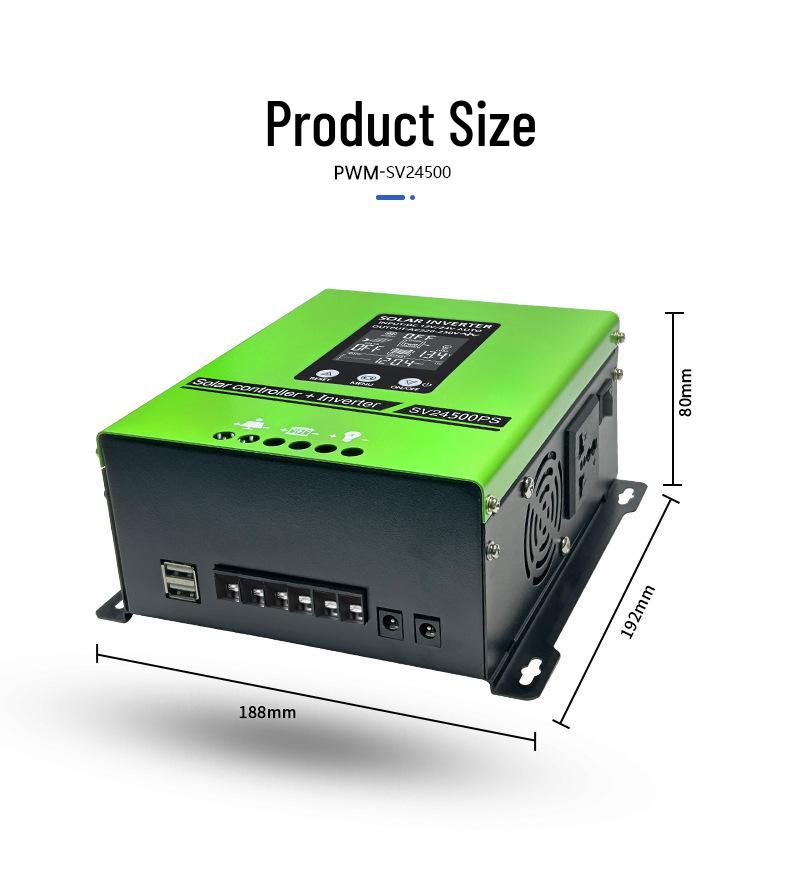 All-in-One Pure Sine Wave Solar Inverter Charger 500W 12V/24V with 20A PWM Controller