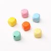 Square Acrylic Beads Spray Painted Oblique Cut Surface Charms for DIY Jewelry 5 Pcs