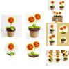 Knitted Sunflower Pot Plant Creative Décor For Your Home