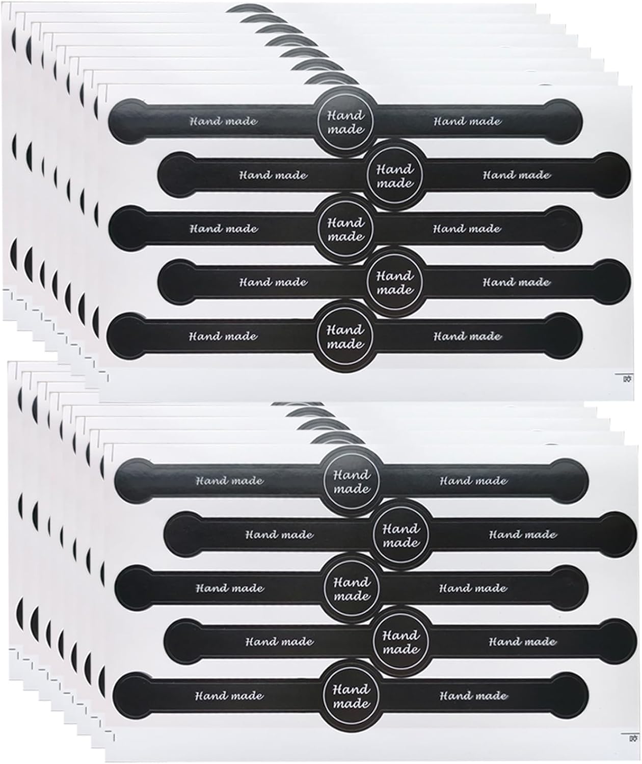 1000 étiquettes adhésives pour emballage alimentaire 18 x 2,5 cm pour boulangeries confiseries artisanat travaux manuels noir noir