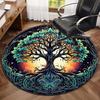 1Pc Tree of Life Circular Print Rug - home decoration Carpet For Living Room Bedroom Flooring Computer Chair Area Rug