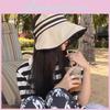 Chic Black Glue Visor Hat For Women Sun Protection Fisherman Hat Youthful Look