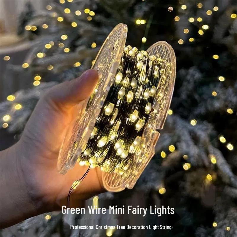 LED Christmas Copper Wire Starry String Lights for Festive Decoration.