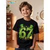 Six Seven Bruh 67 Meme Kids Clothes Happy St. Patrick's Day Girl Boy T-Shirt Children's Clover Irish Day Crew Neck Short Sleeves