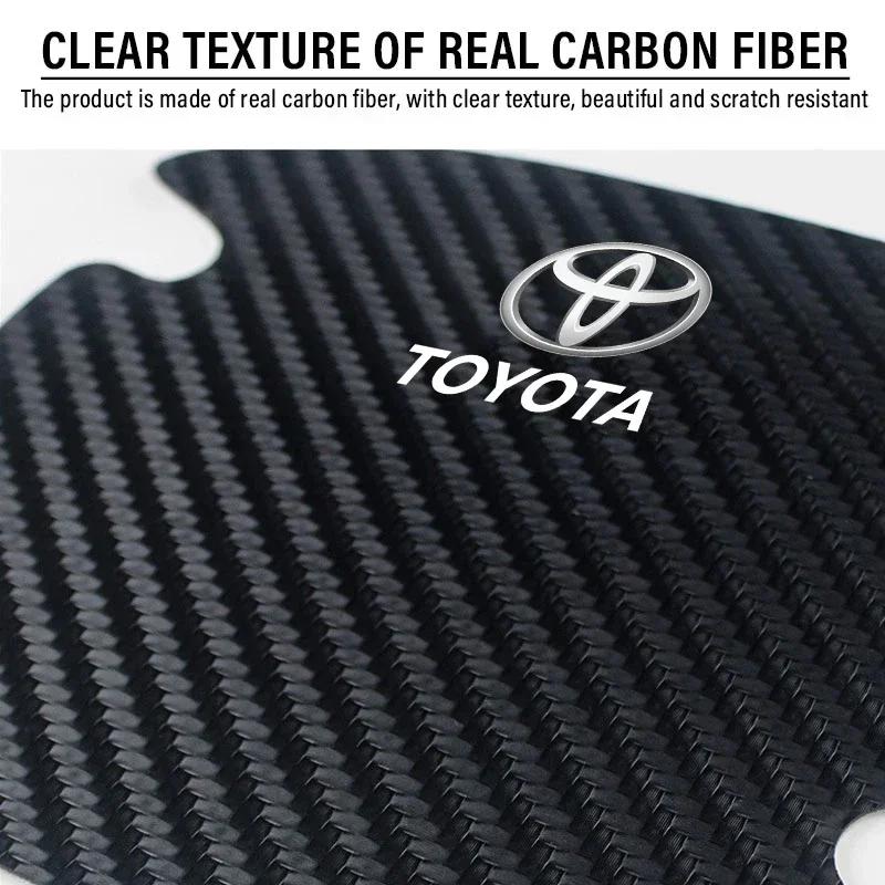 4 stk/sett Bil Dørhåndtak Anti-ripe Klistremerke Karbonfiber For Toyota TRD RAV4 Avensis Yaris Levin Reiz Crown Vios Tilbehør