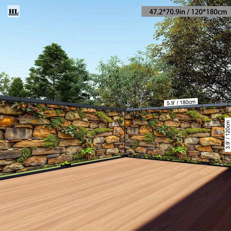 

2D Greenery Stone Wall Backdrop for Outdoor Patio and Balcony Decor 47.2x31.5inch/120*80cm