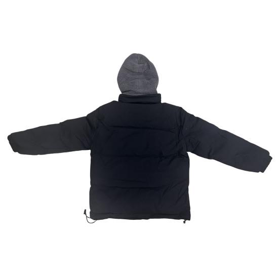 Herren Baumwollmantel Kapuze Langarm Plüschfutter Fake Zweiteiler Jacke Reißverschluss