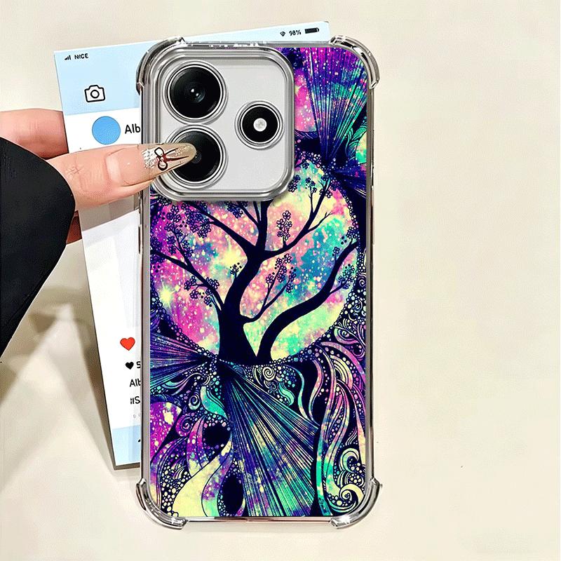 Mandala Sunflower Dreamy Style Plating Phone Case For Xiaomi Poco X5 X6 X7 X8 Pro Max F8 Ultra F7 M8 M7 M5S Redmi 15C 15 14C 13C