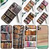 Vintage BOOK Bookworm Bookshelf Phone Case For iPhone 16 Pro 15 Pro 11 12 13 14 Pro Max Mini XR 16e 15 16 Plus Cover Shell