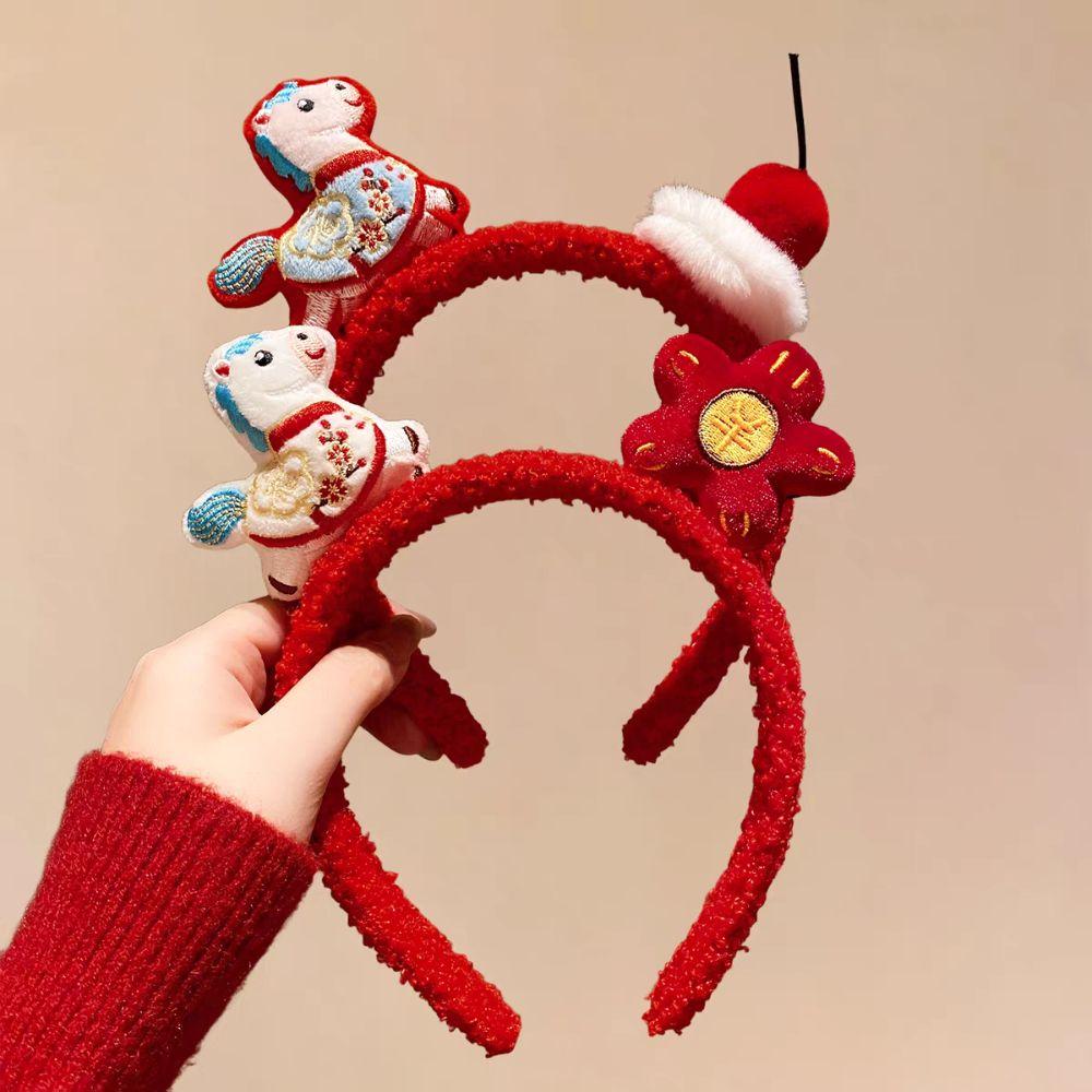 Kreslená obruč do vlasů s koňským ohonem Pony Novoroční pokrývka hlavy Sladká 2026 Novoroční čelenka Foto rekvizita