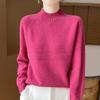 2026 Autumn/Winter Women's Thick Knit Wool Pullover: Half-High Collar, Long Sleeve, Loose Fit.