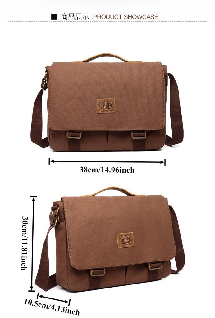 Canvas Messenger Bag for Men - Retro Crossbody Shoulder Bag, Handheld & Adjustable Strap, Casual Travel Bag for Men