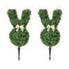 92MF Easter Stake Rabbit Topiary Tree with Realistic Green Pot for Home and Garden Parterre Enhancement