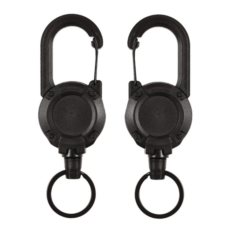 Retractable Keychain, IDs Badge Reel Retractable Badge Holder Steel Cord Keyring