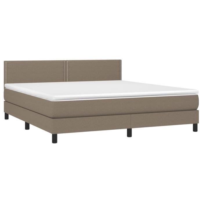 3139997 vidaXL Divan Bed with Mattress Taupe 180x200 Cm Fabric