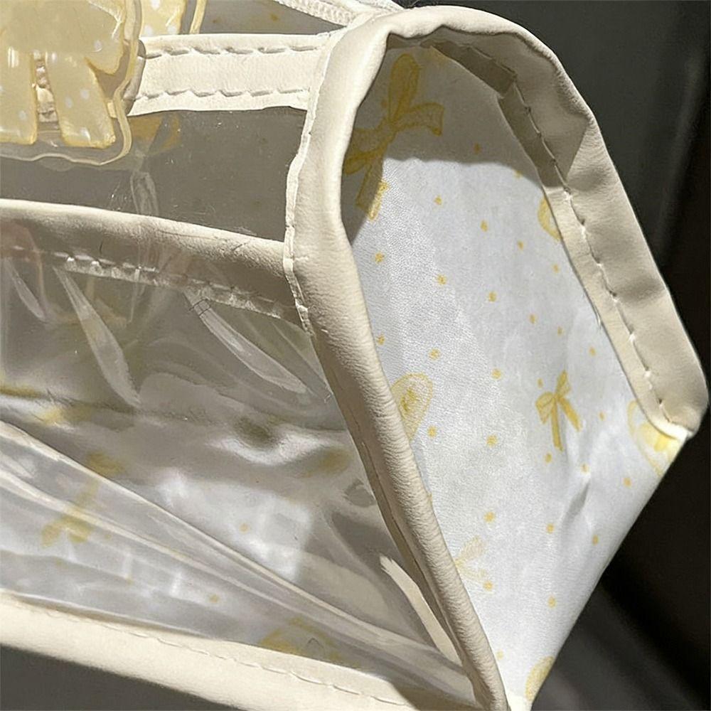 Bow Stationery Bag Transparent Storage Bag Cute Pen Box  Gift