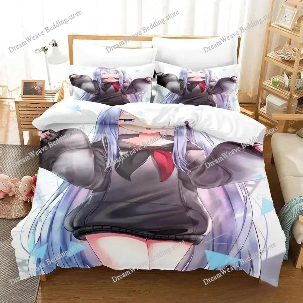 Yoisaki Kanade Bedding Set Cartoon Anime Three-piece Set Adult Kid Bedroom Duvetcover Sets 3D Kawaii Girl Colcha De Verano Cama