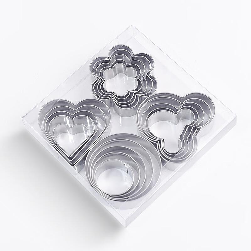 Ruhan Heart & Flower Cookie Cutter and Cake Mold Set