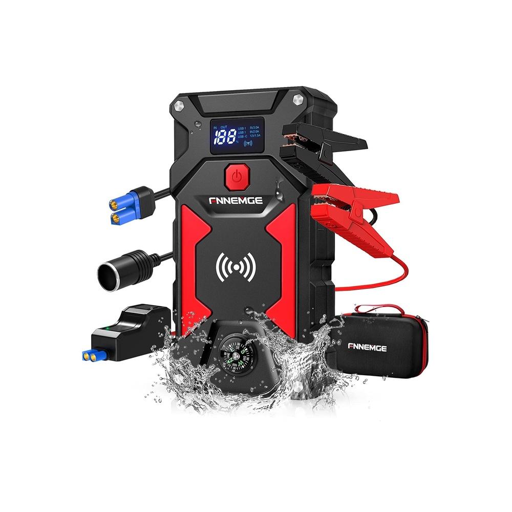 

Car Jump Starter with 26800mAh 6000A Water-Resistant Jump Starter Battery Pack 12V Battery Jumper Starter Portable Equipped with USB Quick Charge 3.0