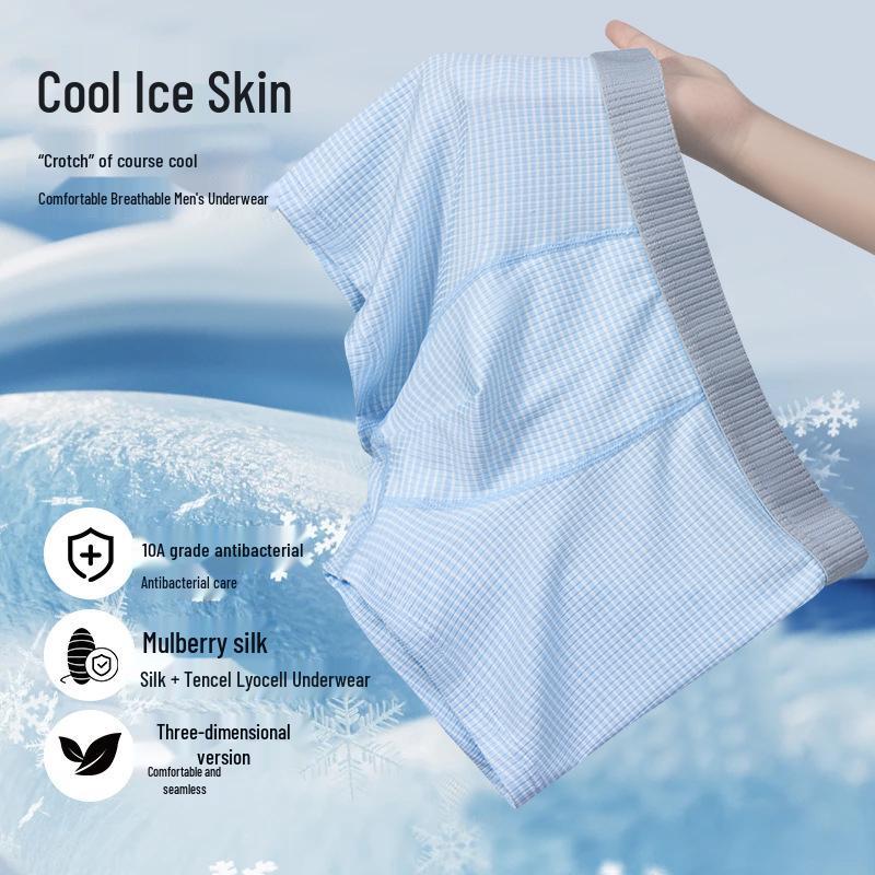 Boys' Ice Silk Antibacterial Boxer Briefs - 2026 Summer Collection