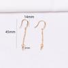 10pcs DIY Accessories 14K Gold Micro-inlaid Ear Hook Earline Empty Holder, Simple Long Handmade Earring Holder Work In Progress Jewelry