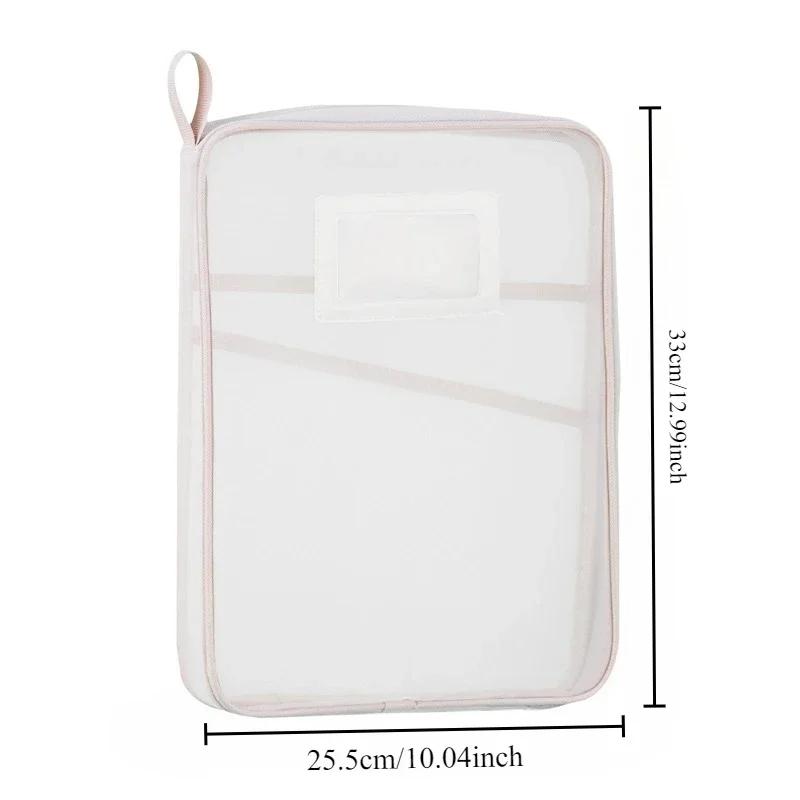 A4 Stationery Storage Bag Double-layer Mesh Zipper Bag Large Capacity Organizer Folders School Office Supplies Toy Storage