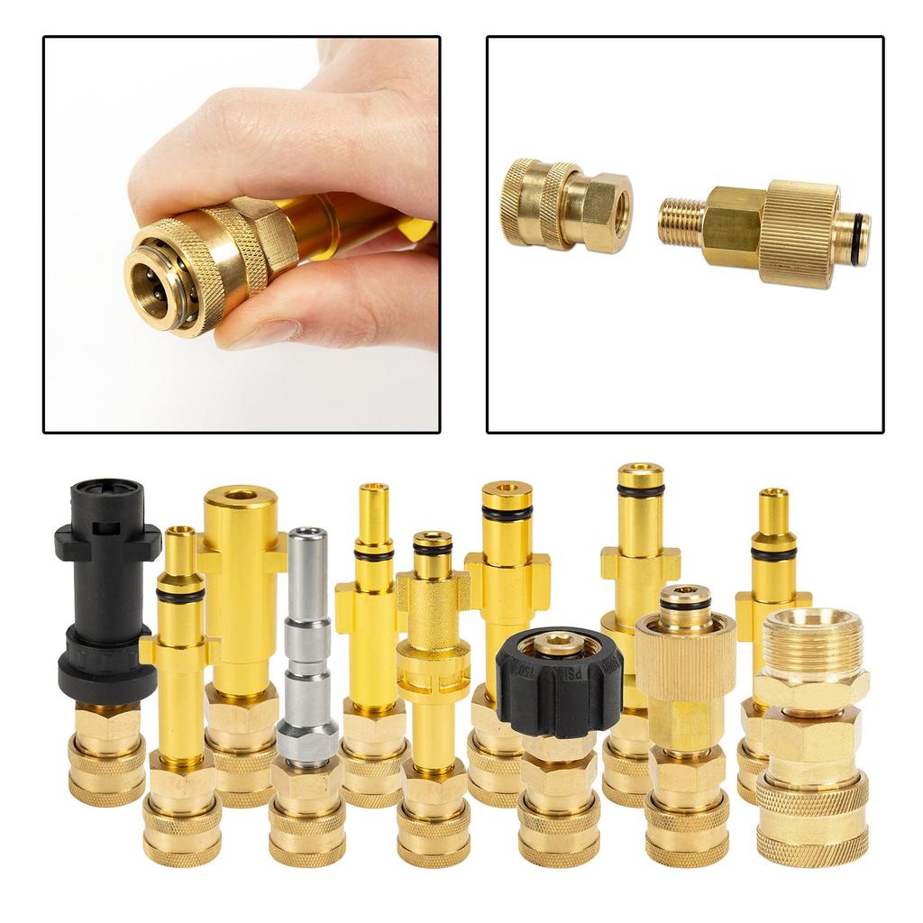 High Pressure Washer Adapter 1/4" Spray Nozzle Tips Sets Brass Female Quick Connector for