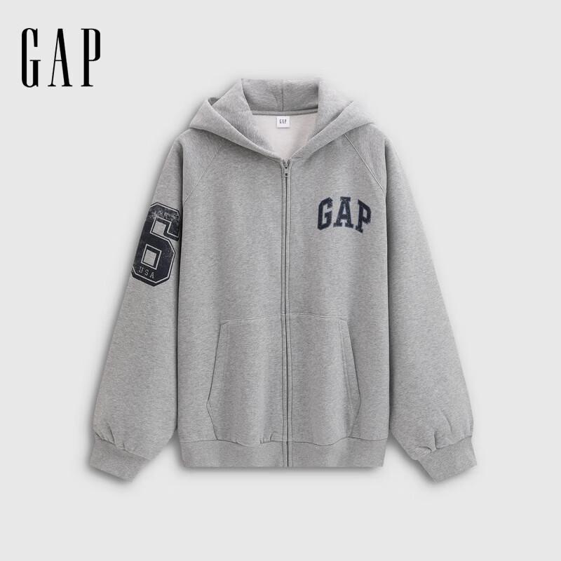 Gap Unisex Retro Logo Fleece Loose Hoodie