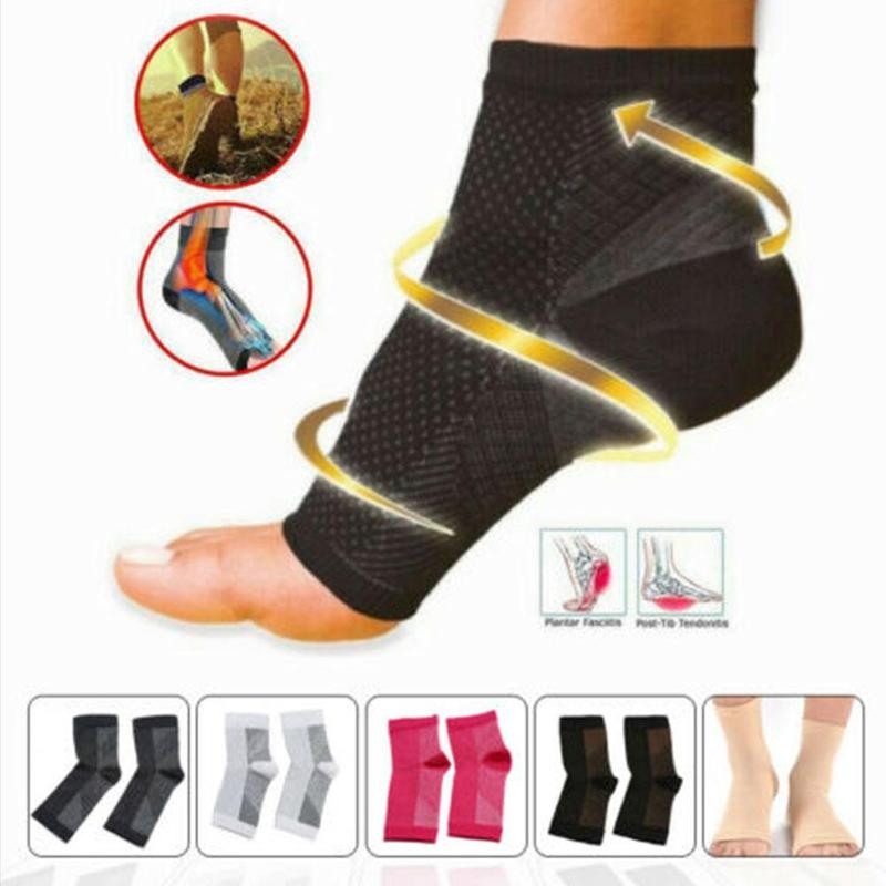 Foot Angel Anti Fatigue Compression Foot Sleeve Ankle Support Running Cycle Basketball Active Socks Outdoor Activity Men Ankle Brace Sock