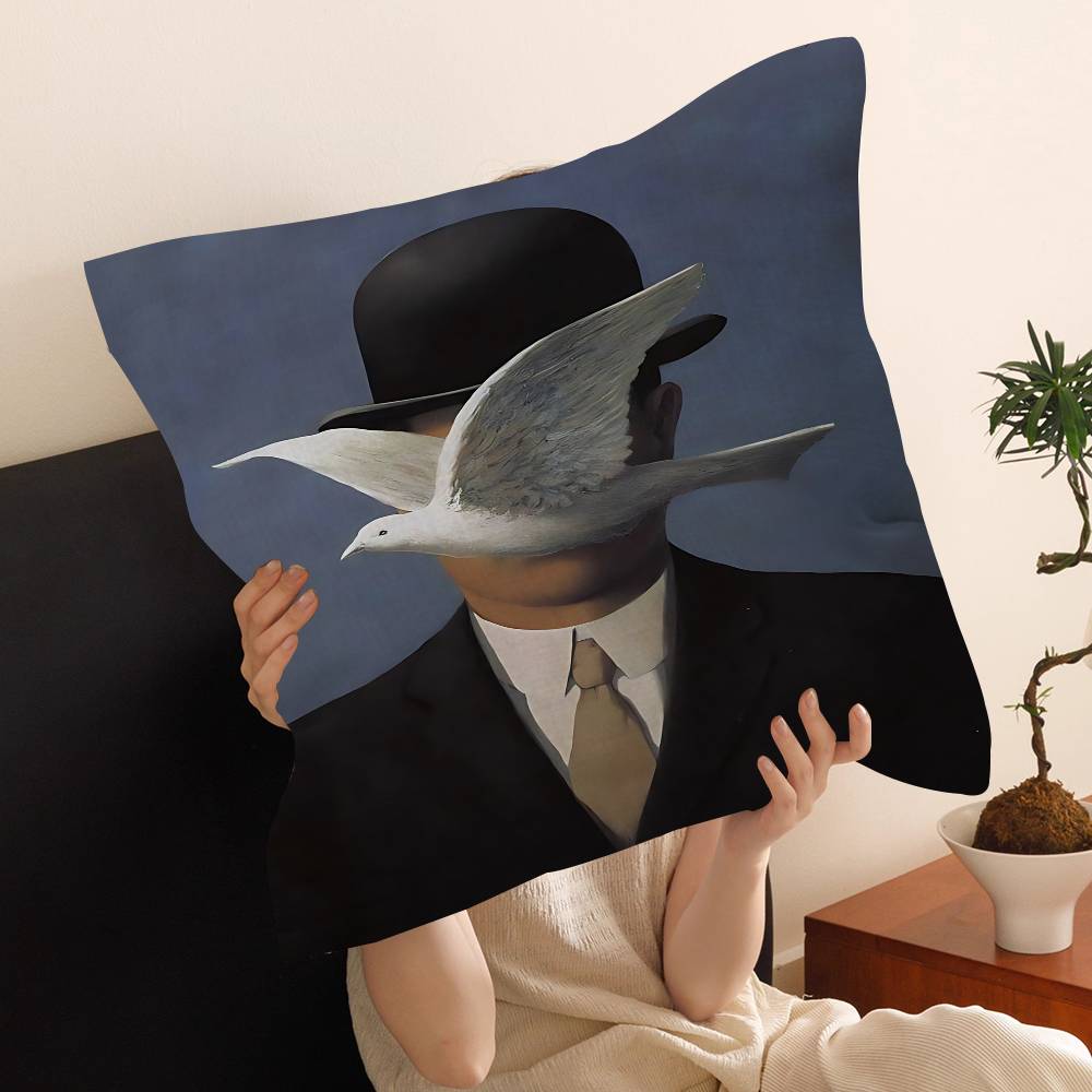 

Surrealism Rene Magritte Classic Artwork Personalized Picture Text Home Decorative Pillows Household Gifts 45x45cm 30cmx30cm