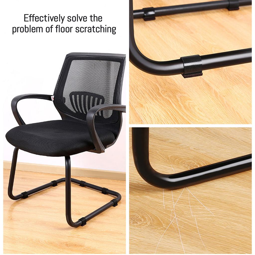 6x Felt Furniture Pads with Hook & Loop Fasteners Wrap-Around Felt Floor Saver Chair Sled Floor Glides Tubing Protector