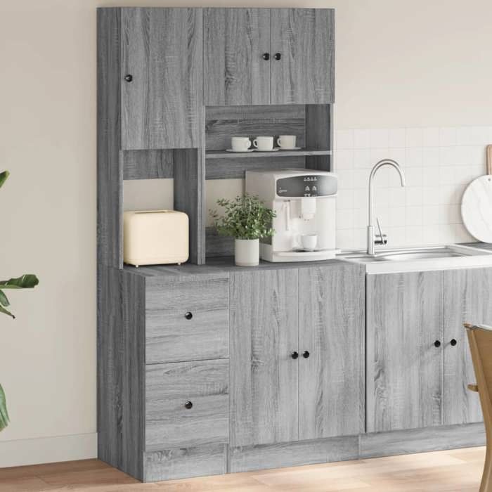 VidaXL Armoire de cuisine sonoma gris 95x50x180 cm bois d’ingénierie, placard de cuisine, unité de cuisinette, armoire de 3276537