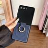 For Samsung Galaxy Z Flip7 5G Magnetic Case Ring Holder Kickstand Kevlar Grid Leather Coated PC Folding Phone Cover