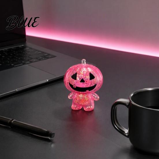 Pumpkin Shaped Toys Halloween Stress Relief Toy Glitter Man Squeeze Tactile SensoryToy Clear Sensory Fidget Toy for Holiday Party Favors