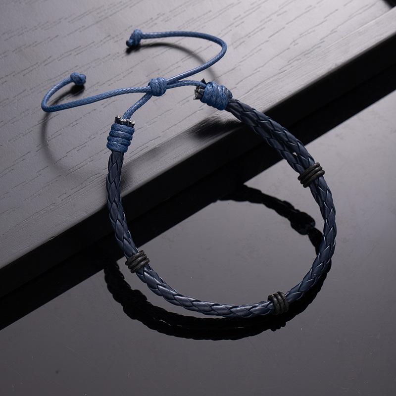 Adjustable Bracelet Creative Stacking 5-Piece Set Of Hand-Woven Men'S And Women'S Multi-Layer Leather Bracelet