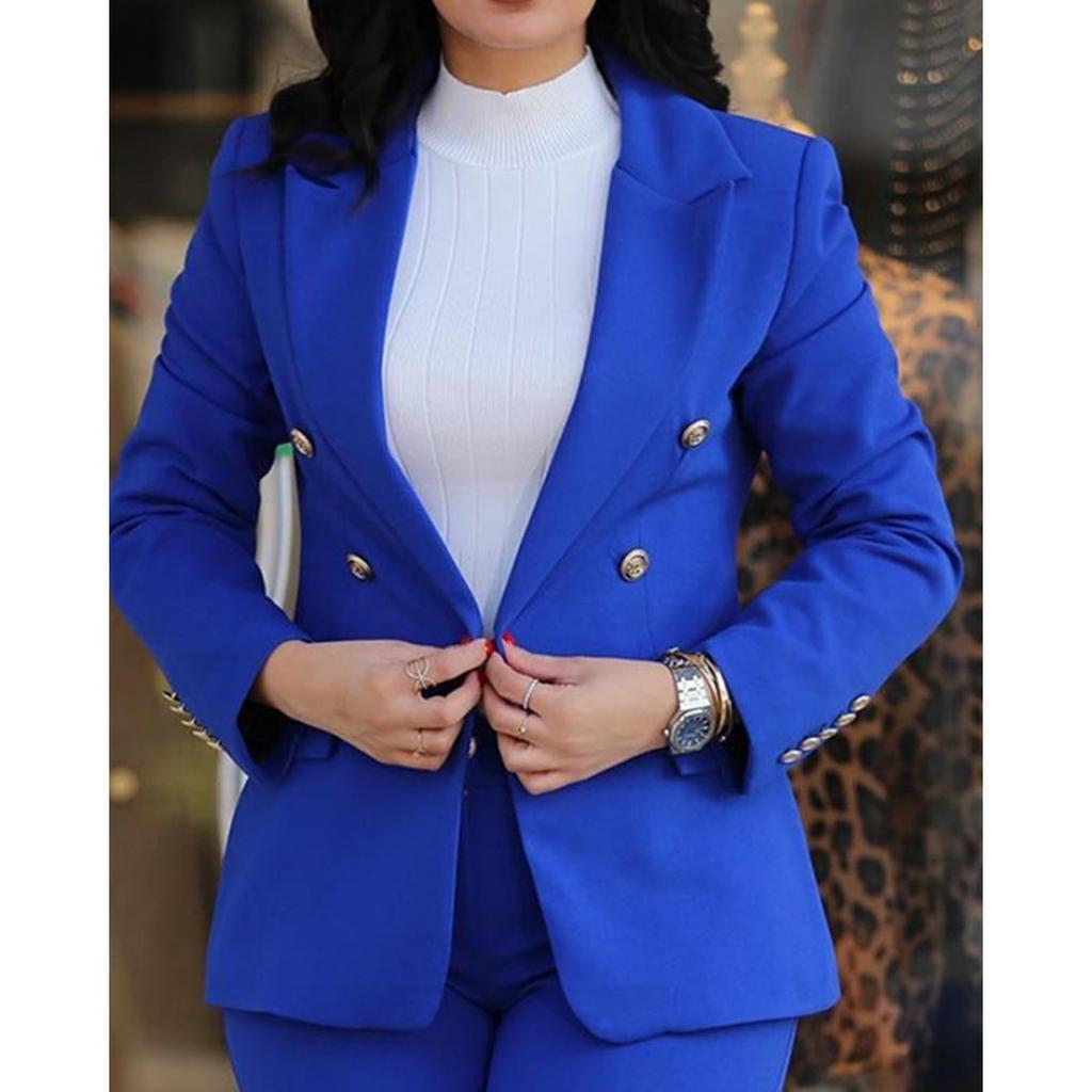 Women's Casual Stylish Two-Piece Suit Set - Elegant Office Blazer & Pants for Commuting, Modern Workwear