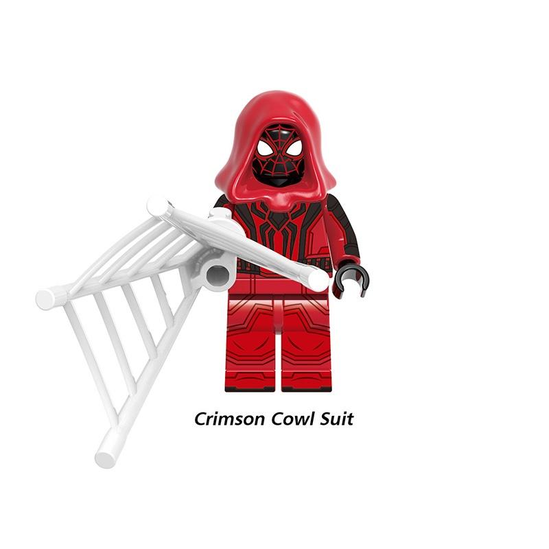 G0120 Superhero Building Blocks Spider-man Great Responsibility Suit In Red Cape