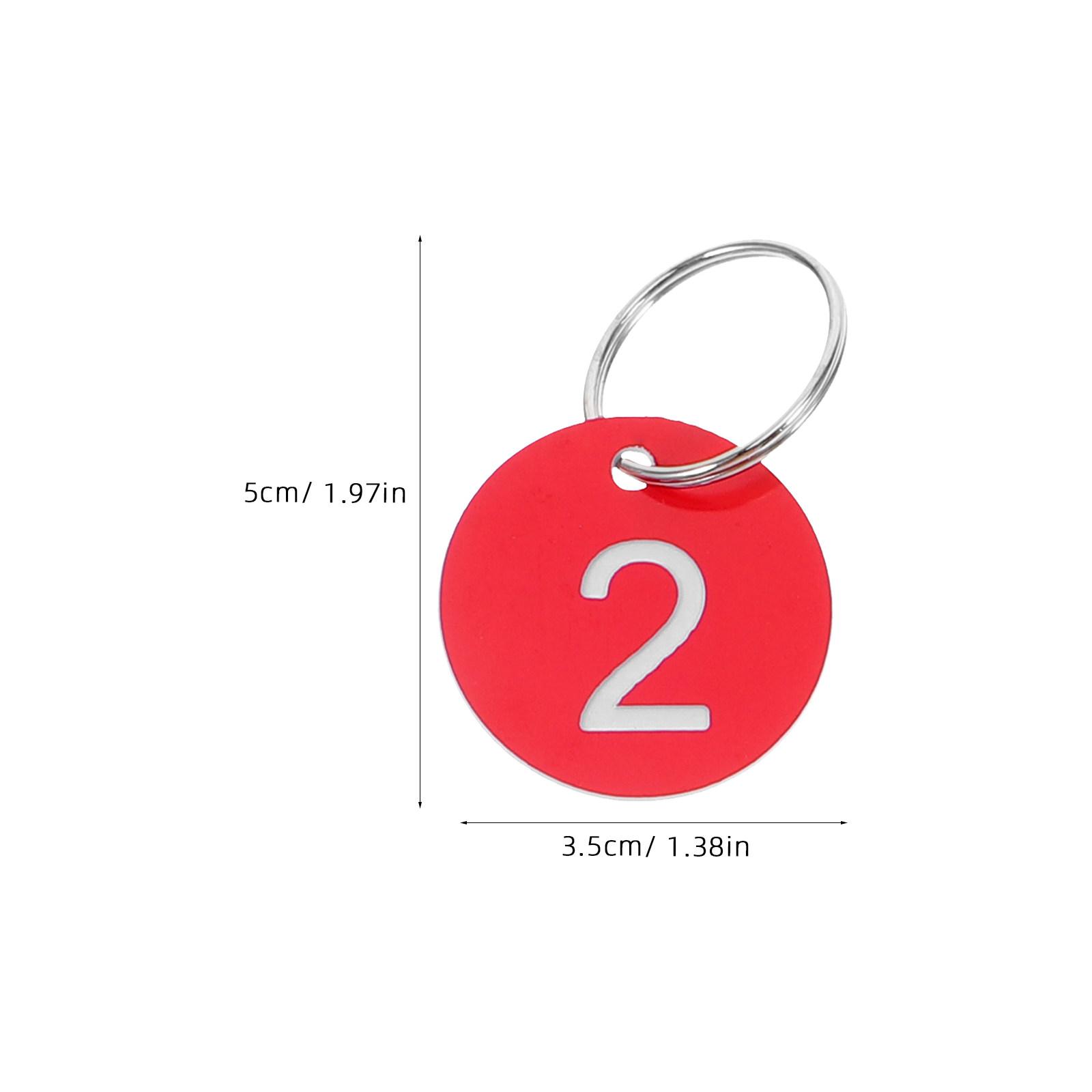 

1Set Professional Round Numbered Key Tags Plastic 1-20 Bold Readable Numbers for Restaurant Table Signs Cafe Organization Locker красный