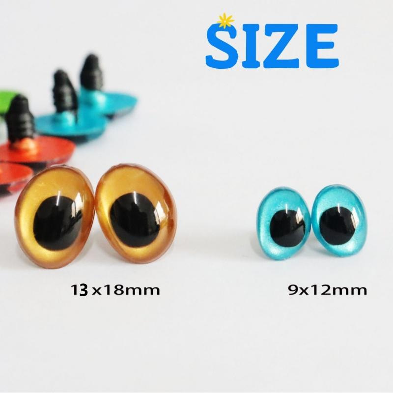 New 10PCS 3D Colorful Safety Eyes Oval Shape for Crochet Toys Amigurumi DIY Toy Doll Making Animal Eye Doll DIY Craft Supplies