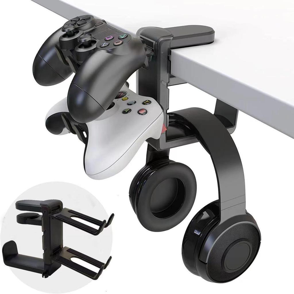 360° otočný stojan na slúchadlá bez vŕtania s držiakom na stôl pre pracovný stôl